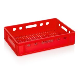 Τελάρο διάτρητο για κρέας κόκκινο 600x400x140mm 0134 - Image 1